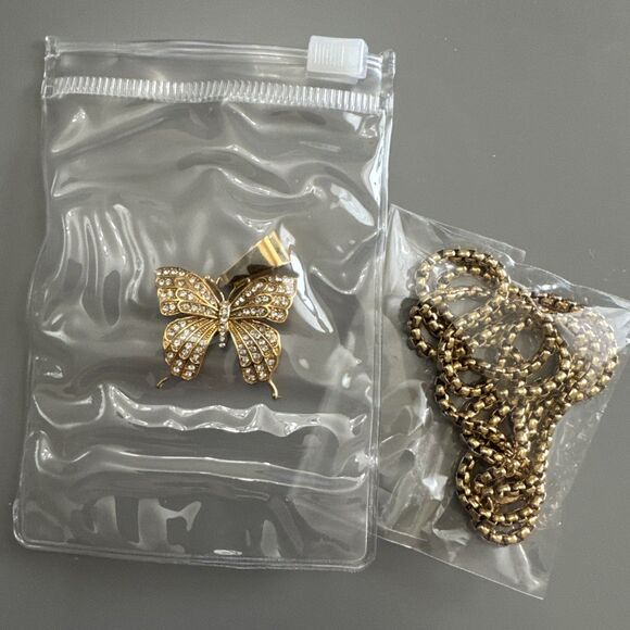 Butterfly Gold Tone Pendant Necklace Stainless Steel Gift Her Trendy - Picture 6 of 6